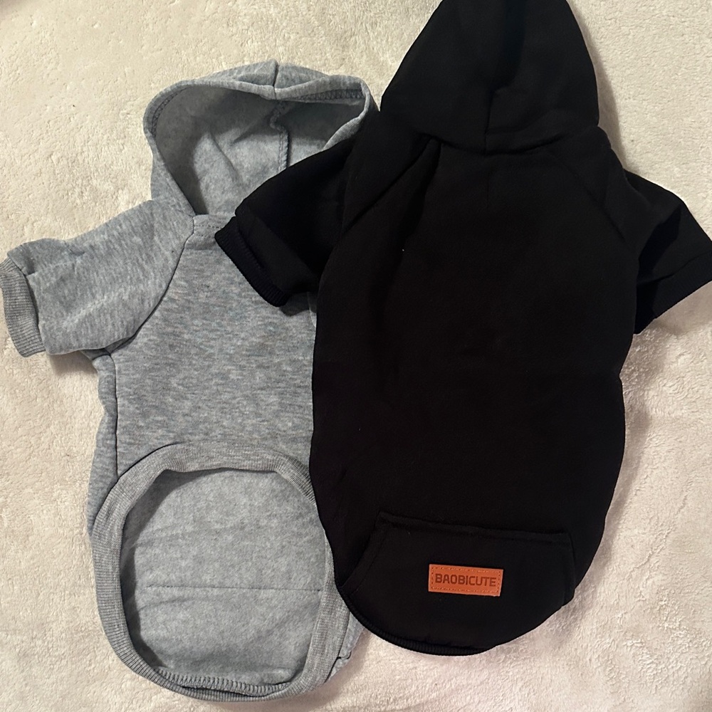 Black & Gray Hoodie Dog Sweatshirts